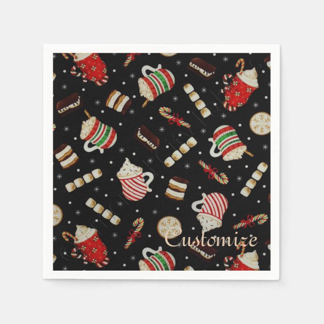 Servilleta De Papel Cafe Latte Navidades Café Napkins (Anverso)