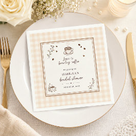 Servilleta De Papel Café Love Is Brewing Boho Beige Personalizado