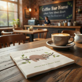 Servilleta De Papel Café Personalizado Sloth Papel