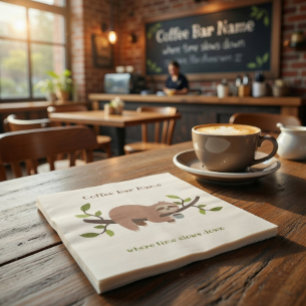 Servilleta De Papel Café Personalizado Sloth Papel