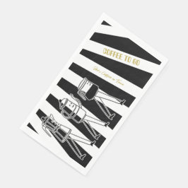 Servilleta De Papel Café rayado en blanco y negro