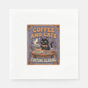 Servilleta De Papel Café Y Gatos Gato Hojas De Té Café Lectura De La F