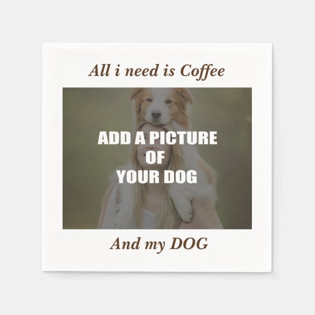 Servilleta De Papel Café y mi Cojín decorativo de perro (Anverso)
