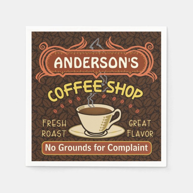 Servilleta De Papel Cafetería con Mug Crea tu Propia Personalización (Anverso)