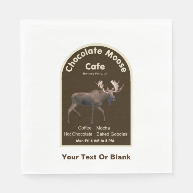 Servilleta De Papel Cafetería de chocolate Moose (Anverso)