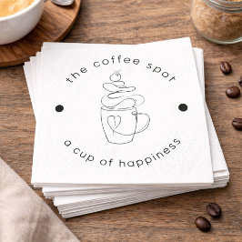 Servilleta De Papel Cafetería Personalizada Agrega Tu Logotipo Moderno