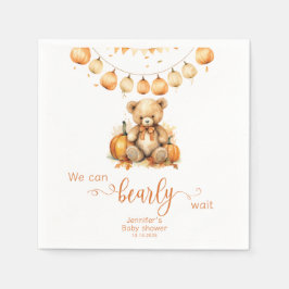 Servilleta De Papel Caída acuarela boho oso calabaza bebé ducha