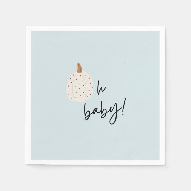Servilleta De Papel Caída Boho Calabaza Oh Baby Shower Napkin (Anverso)