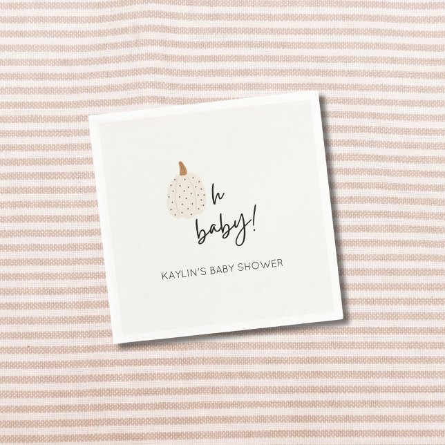 Servilleta De Papel Caída Boho Calabaza Oh Personalizado Baby Shower N (Subido por el creador)