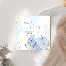 Caída Calabaza Azul Floral Niño Bebé ducha