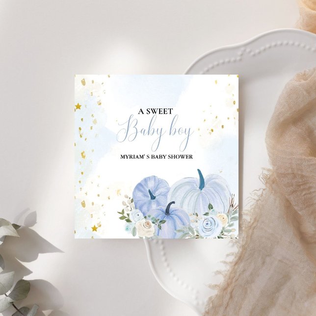 Servilleta De Papel Caída Calabaza Azul Floral Niño Bebé ducha (Subido por el creador)