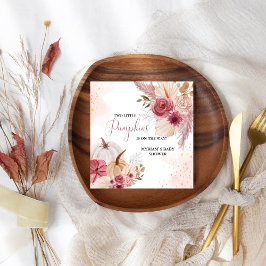 Servilleta De Papel Caída Calabaza rosa Chica floral Bebé ducha