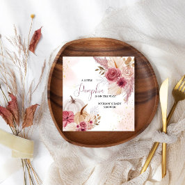 Servilleta De Papel Caída Calabaza rosa Chica floral Bebé ducha