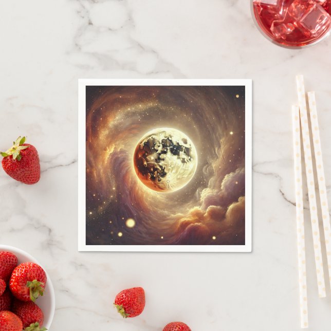 Servilleta De Papel Caída Cosmica Cosecha Moon Découpage Napkins (In situ)