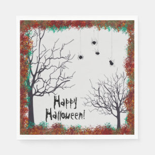 Servilleta De Papel Caída de Halloween deja espeluznantes árboles arañ