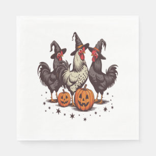 Servilleta De Papel Caída de la Bruja de Pollo de Calabaza de Hallowee