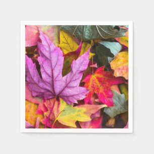 Servilleta De Papel Caída de la hoja de arce colorida naturaleza otoña
