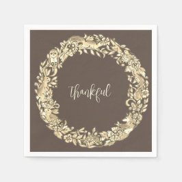 Servilleta De Papel Caída del otoño de Rústico de los Animales Marrone