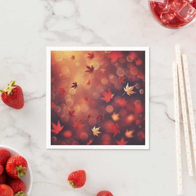 Servilleta De Papel Caída del otoño deja la decoración de Bokeh (In situ)