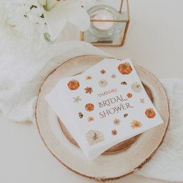 Servilleta De Papel Caída Elegante Calabaza Bridal Ducha Floral