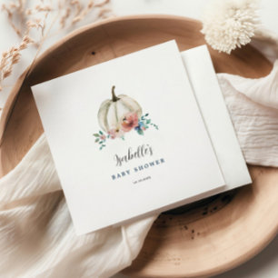 Servilleta De Papel Caída En Amor Floral Calabaza Baby Shower