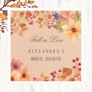 Servilleta De Papel Caída en el amor Floral otoño ducha de novias