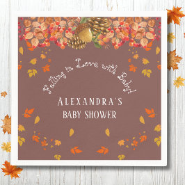Servilleta De Papel Caída en el Amor Rustic Otoño Baby Showe