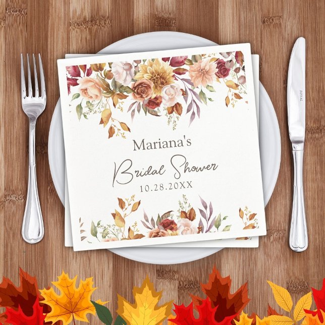 Servilleta De Papel Caída Floral Bridal Shower (Subido por el creador)