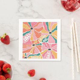 Servilleta De Papel Caída Floral Retro Boho Enamorada