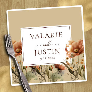 Servilleta De Papel Caída Flores Florales Florales Bodas Napkins