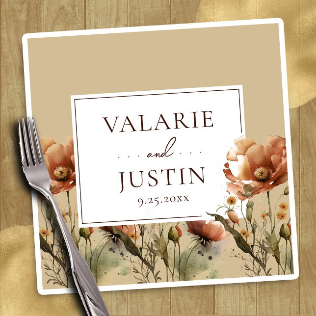 Servilleta De Papel Caída Flores Florales Florales Bodas Napkins (Subido por el creador)