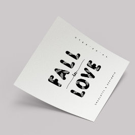 Servilleta De Papel Caída moderna enamorada | Boda blanco y negro
