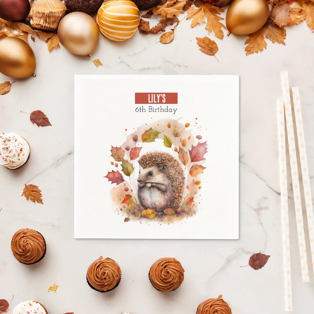 Servilleta De Papel Caída / Votos de otoño Hedgehog - Fiesta de cumple (Subido por el creador)