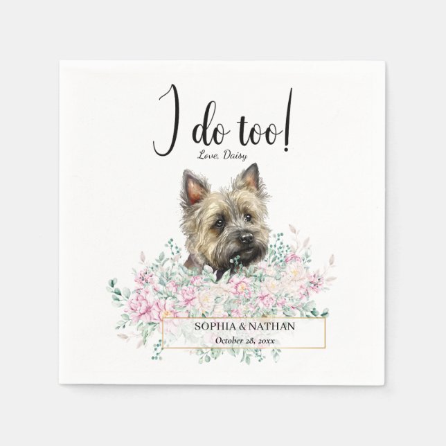 Servilleta De Papel Cairn Terrier Dog Boda Cocktail Napkins (Anverso)