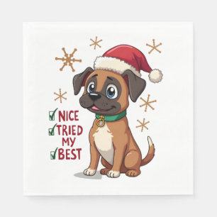 Servilleta De Papel Caja linda perro Boxer Navidad Bonito Probé lo Mej