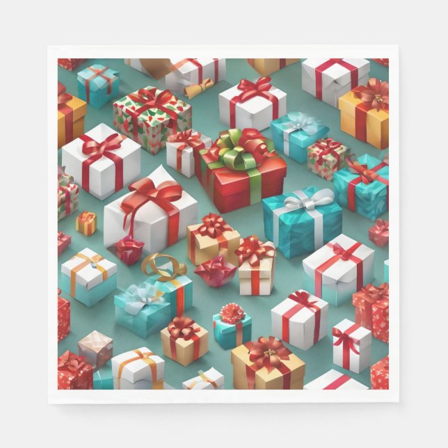Servilleta De Papel Cajas de regalo, regalos envueltos. (Anverso)