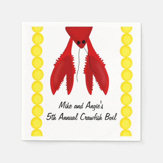 Servilleta De Papel Cajun Crawfish Hierba Fiesta Napkins (Anverso)