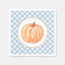 Servilleta De Papel Calabacita pastel azul a cuadros primer cumpleaños
