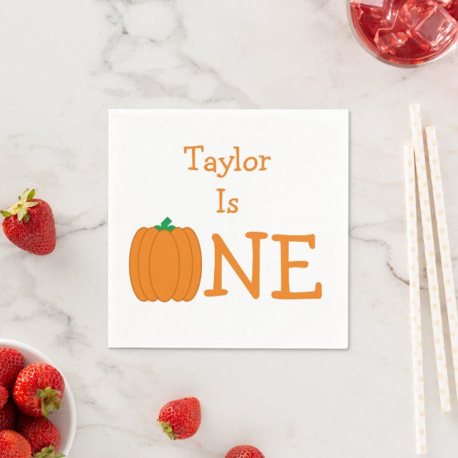 Servilleta De Papel Calabaza 1º cumpleaños (In situ)
