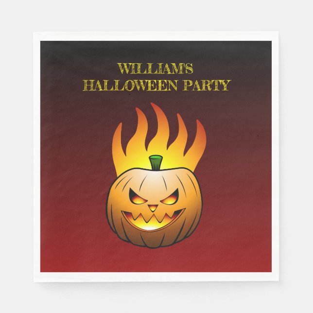 Servilleta De Papel Calabaza acogedora Jack o'lantern Halloween (Anverso)