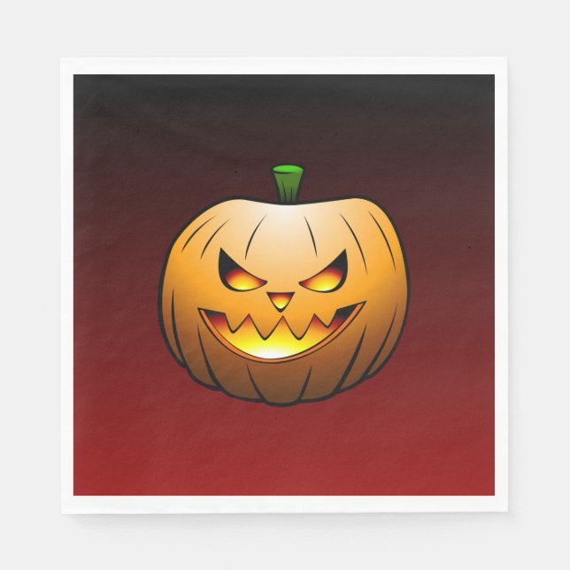 Servilleta De Papel Calabaza acogedora Jack o'lantern Halloween (Anverso)