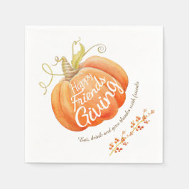 Servilleta De Papel Calabaza acuarela amigos arte servilletas de donat