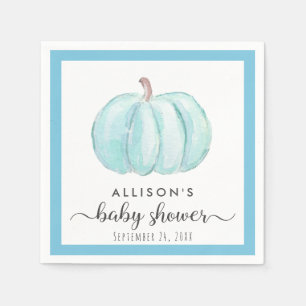 Servilleta De Papel Calabaza azul acuarela Baby Boy Shower