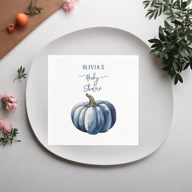 Servilleta De Papel Calabaza azul acuarela Boho Baby Boy Shower (Subido por el creador)