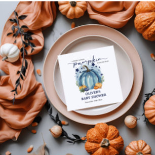 Servilleta De Papel Calabaza Azul En Su Camino Chico Papel Baby Shower