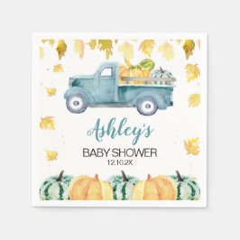 Servilleta De Papel Calabaza azul pequeña camioneta Baby Shower Napkin