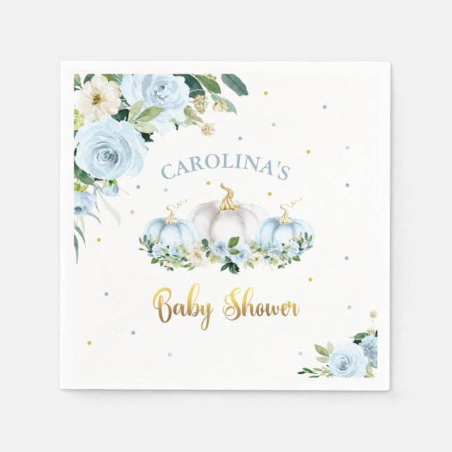 Servilleta De Papel Calabaza Baby Shower Boy Fall (Anverso)