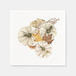 Servilleta De Papel Calabaza Blanca Otoñal Elegante
