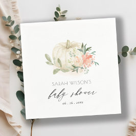 Servilleta De Papel Calabaza blanca Rubor Floral Bebé Brunch Ducha