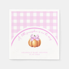 Servilleta De Papel Calabaza con lazo rosa en jaula baby shower